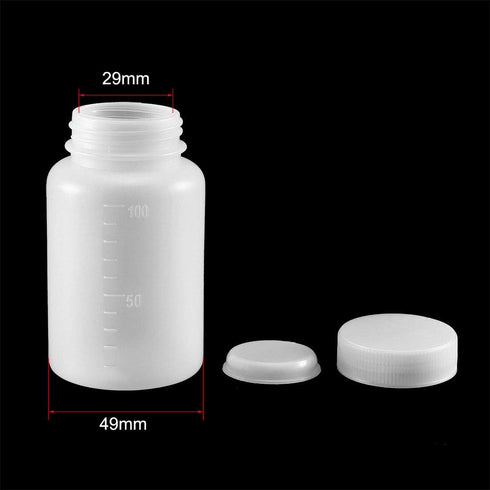 uxcell 100ml/3.4oz Plastic Lab Chemical Reagent Bottle, Wide Mouth Liquid Storage Container, 10pcs