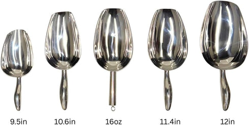 LEMONSODA Stainless Steel Utility Ice Scoop - 16 Ounces, Rustproof Metal for Bar, Ice, Flour, Coffee, Containers