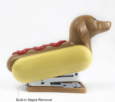 Mini Stapler for Kids, Novelty Hotdog Desktop Stapler with 1000PCS Staples, 12 Sheets Capacity