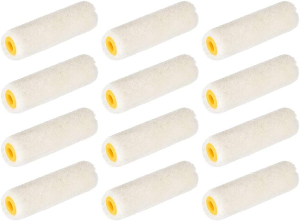 uxcell Paint Roller Cover, 3 Inch Mini Wool Brush for Household Wall Painting Treatment, 12pcs