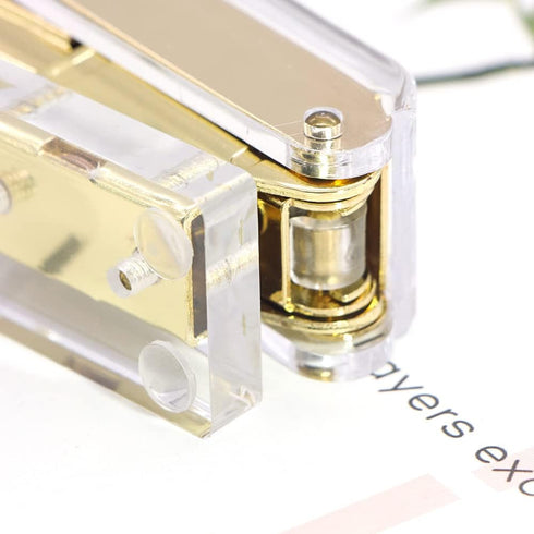 Clear Acrylic Body Stapler, Bright Yellow Gold Tone, Includes Staples Remover Set for Desktop Executive Use