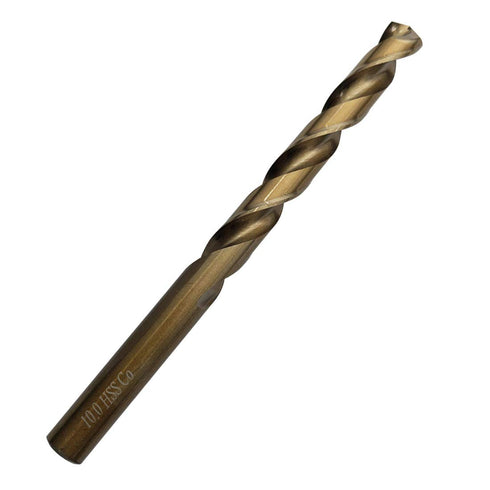 5Pcs M35 Cobalt Drill Bits 10mm HSS Twist Jobber with Straight Round Shank for Drilling Hard Metal, Stainless Steel,