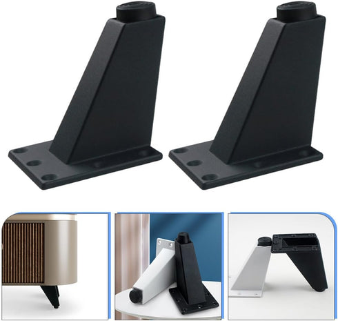 2pcs Luxshiny Aluminum Alloy Furniture Heightening Feet Anti-Slip Cabinet Legs with Scratch-Resistant Base Adjustable