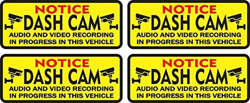 StickerTalk Notice Dash Cam Vinyl Stickers, 2.5 inches by 1 inch