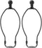 Asjeumt 10 Inch Lamp Harp, Black 2 Set Lamp Harps and Finial, Metal