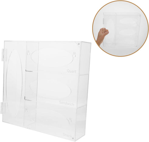 1 Set NUOBESTY Wall Mount Glove Dispenser Box Acrylic Mask and Glove Holder Storage Container for Home and Office