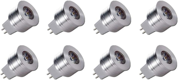 MR11 LED Light Bulbs, 1W MR11 GU5.3 Bi-Pin Base LED Spotlight Bulb, Warm White 3000K for Landscape Accent Lighting (8