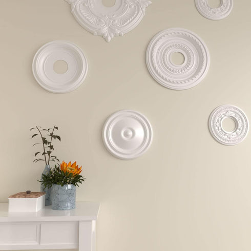 Ekena Millwork CM12RE Reece Ceiling Medallion, 12"OD x 1 3/4"P, Factory Primed (Fits Canopies up to 2 3/8")