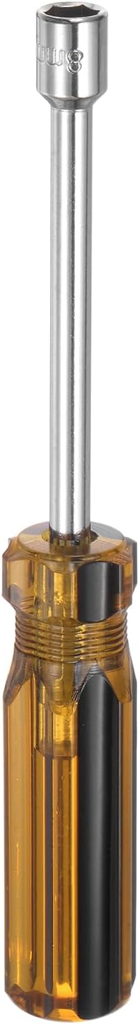 Metric Hex Nut Screwdriver 8mm, Carbon Steel Ergonomic PVC Grip Non-Magnetic Hand Tool