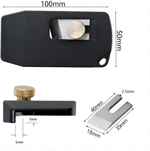 Woodworking Edge Trimmer,Hand Planer Edge Bander with High Speed Steel Blade,Edge Banding Cutter for PVC ABS Melamine Veneer,MG-027Bk by KETIPED