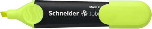 Schneider Job Highlighter, Chisel Tip, Black Barrel, Yellow Ink, Box of 10 (1505)