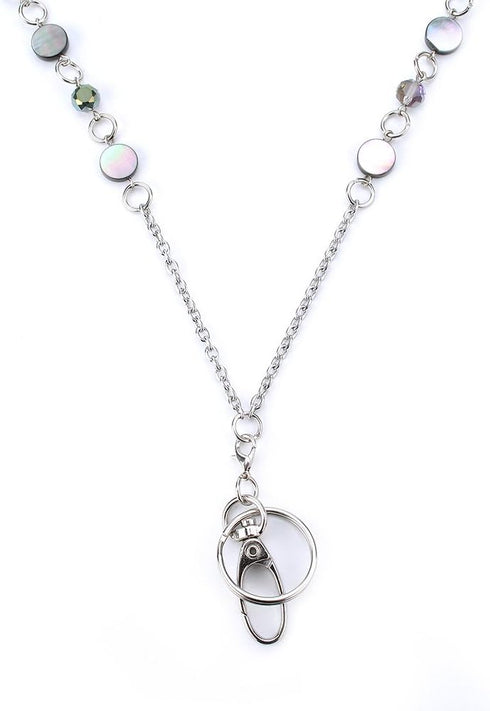 Beautiful ID Necklaces with Balled Beads Lanyards for Keys - Stainless Steel Chain, Birthday Gifts for Women