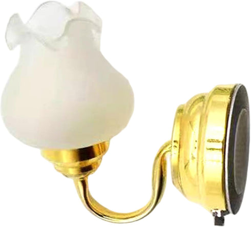 ANosteie 1: 12 Dollhouse Lights Scale Vintage Wall Sconces Dollhouse Lighting Tulips Shape Metal Wall Lamp for DIY