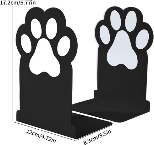 Generic 2 Book Shelf Holder - Pieces Cute Iron Cat Paw Stopper | Modern Book Ends for Desk | for Bedroom Nursery School