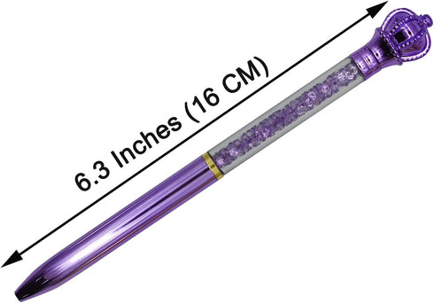 Maydahui 24PCS Crown Ballpoint Pen Retractable Crystal Quicksand Pens Novelty Bling Pen Black Ink for Girls Party School by Maydahui