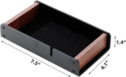 Walnut Desk Accessories Tray for Home Office, Wood Valet Tray for Men, Desktop Organizer Drawer for Airpod, Keys
