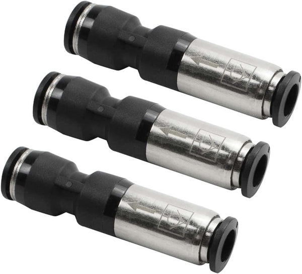3 pcs 8mm Straight One Way Flow Pneumatic Check Valve, Push to Connect Fitting for Air Compressor.