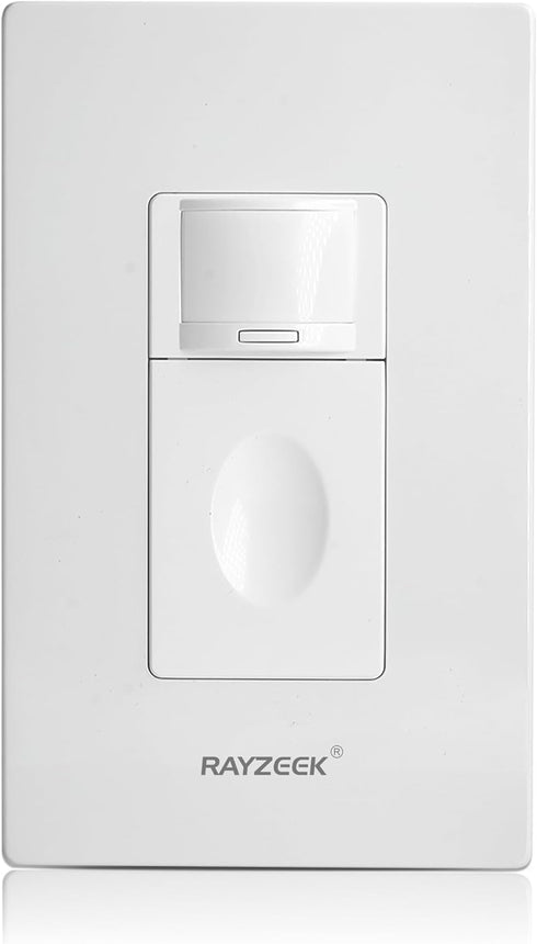 RAYZEEK Motion Sensor Light Switch, No Neutral Wire Required, No Ground Wire Needed,5A,Single