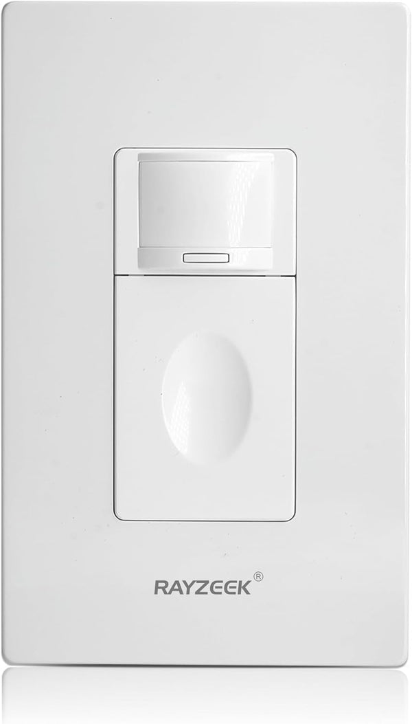 RAYZEEK Motion Sensor Light Switch, No Neutral Wire Required, No Ground Wire Needed,5A,Single