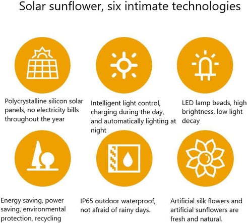 SLXTOU Led Solar Sunflower Flower Light, Outdoor Garden Garden Decoration Light, Lawn Plug-in Light