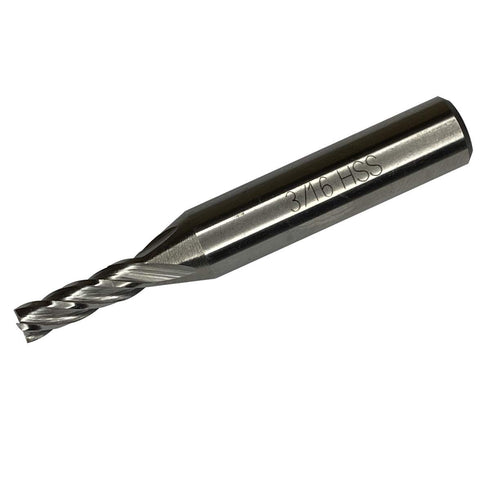 HHIP 5802-0187 3/16" x 3/8" 4 Flute High Speed Steel Center Cut Single End End Mill