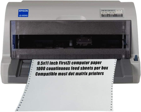 FirstZi 9-1/2 x 11 Inches NCR Continuous Feed Computer Paper, 2-Ply, 1000 Count Carbonless Copy Paper
