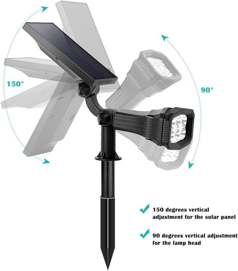 2-in-1 (2 Pack) URPOWER Solar Lights Outdoor Waterproof Solar Spotlight Auto On/Off Wall Lights Pathway Lights