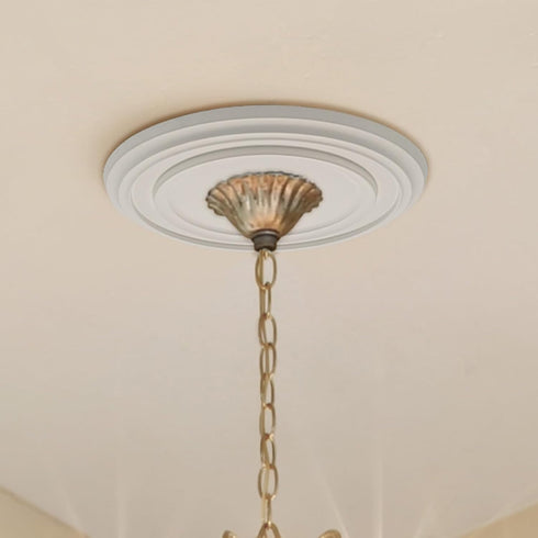 EIFHYT 12-2/8"OD 4" 1" 7") White PU Ceiling Medallions for Light Fixtures and Ceiling Fans, x ID x P (Fits Canopies up
