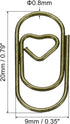 MECCANIXITY Heart-Shaped Paper Clip Fun Clips - Cute Decorative Bookmarks 0.8 Inch Bronze Tone, Pack of 100