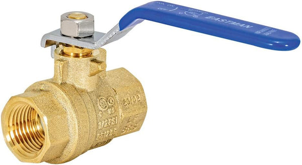 Eastman 1/2 Inch IPS Heavy Duty Full Port Ball Valve, Brass Plumbing Fitting, Model 20045LF