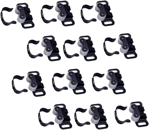 QCAA 12 Pack Larger Size Friction Roller Catch, Matte Black for RV and Mobile Home, Made in Taiwan
