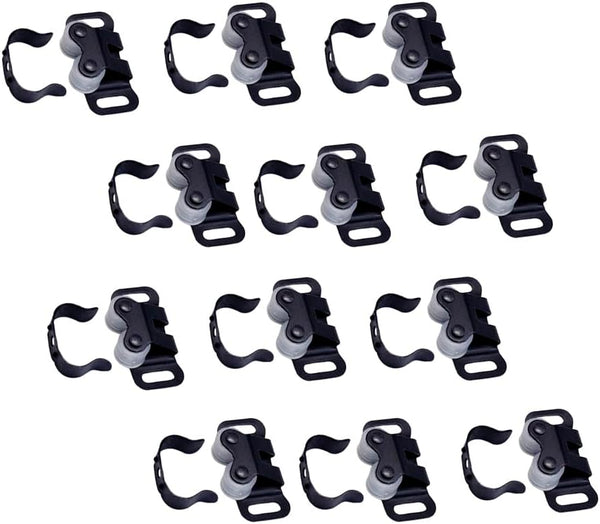 QCAA 12 Pack Larger Size Friction Roller Catch, Matte Black for RV and Mobile Home, Made in Taiwan