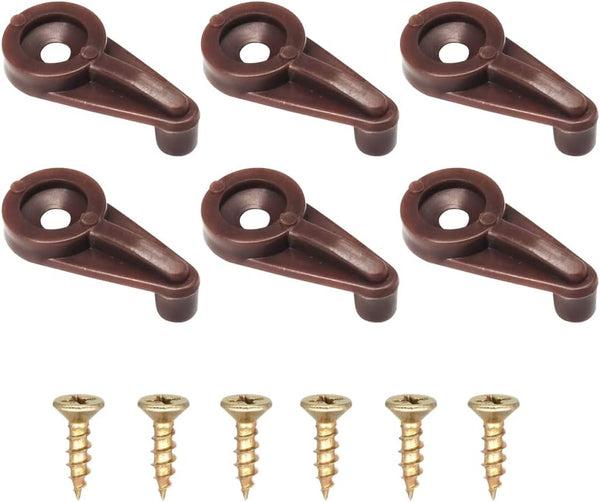 Glass Retainer Clips 5mm Cabinet Glass Clips with Screws for Fixing Glass Cabinet Doors (50, Brown)