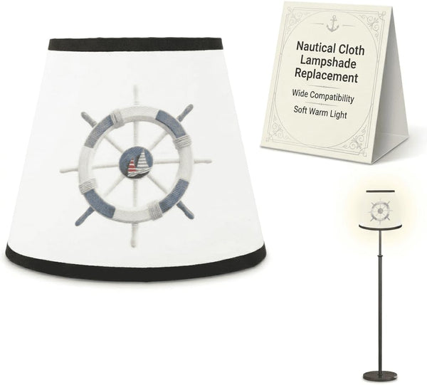 Nautical Cloth Lampshade Replacement Light Cover For Bedside Table Desk Floor Lamp