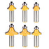 Yakamoz 6Pcs 1/2 Inch Shank Round-Over Router Bits Corner Rounding Edge-Forming Roundover