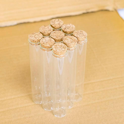 6 (22x120x17mm 1 OZ) Pcs Empty Transparent Test Tube Glass Bottle Vials With Cork Stopper, Clear Glass Bottles Jars