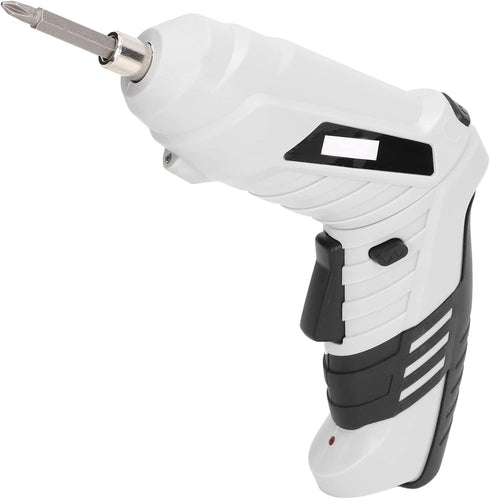 Electric Screwdriver Set - Cordless Handheld Power Screwdriver with 2Pcs Bits, USB Rechargeable Drill Kit, White