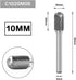 Tungsten Carbide Rotary Burr Die Grinder Bits, Single Cut Grinding Head 10mm with 1/4" Shank for Woodworking