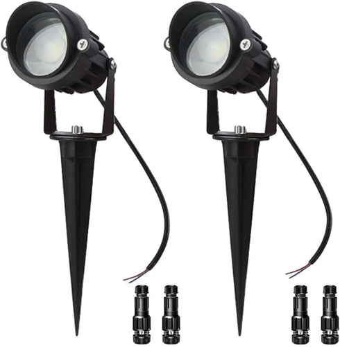 LAVAED 10W LED Landscape Lights 12V Outdoor Spotlight with Connectors Low Voltage