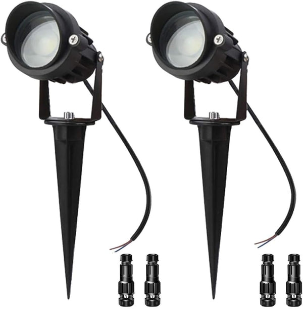 LAVAED 10W LED Landscape Lights 12V Outdoor Spotlight with Connectors Low Voltage