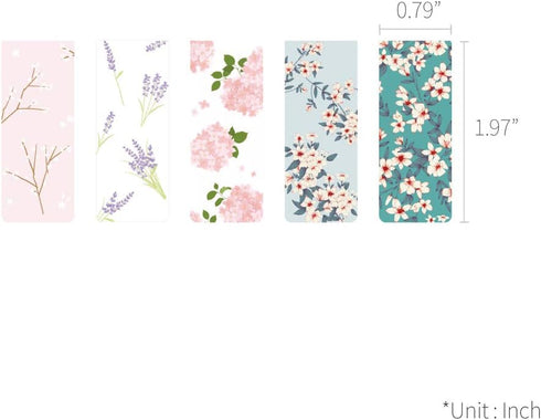Monolike Floral Magnetic Bookmarks, Set of 5