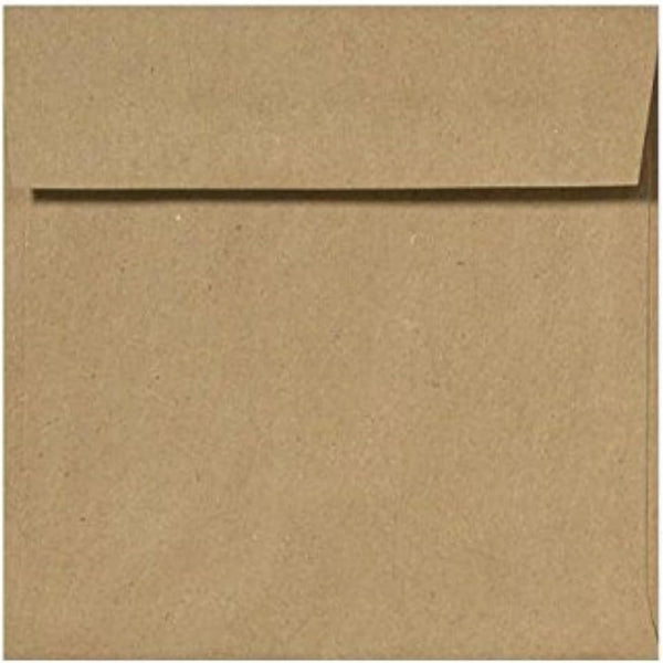LUXPaper Square Invitation Envelopes, Peel & Press, 6" x 6", Grocery Bag Brown, 70lb Text, 50 Qty