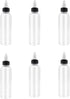6 Pcs 4oz Plastic Boston Squeeze Bottles with Twist Top Cap for Dispensing