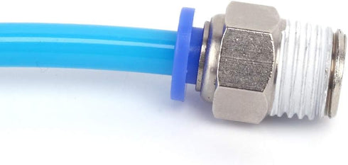 SNS 1/4" Tube OD x 1/8 NPT Male Straight Nickel Plated Brass Push to Connect Pneumatic Fittings (10 PCS)