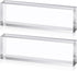 Yousoontic 2 Pcs Clear Acrylic Blocks 2.5 x 8 x 1.125 Inch, Blank Name Plate Cube Display Stand for Wedding Props