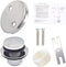 ZOEHE STORE Tip-Toe Bath Drainer with Two-Hole Overflow Faceplate and Screws, Chrome