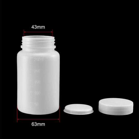 uxcell 2 Pcs Plastic Lab Chemical Reagent Bottle, 250ml/8.5oz Wide Mouth Liquid Storage Container