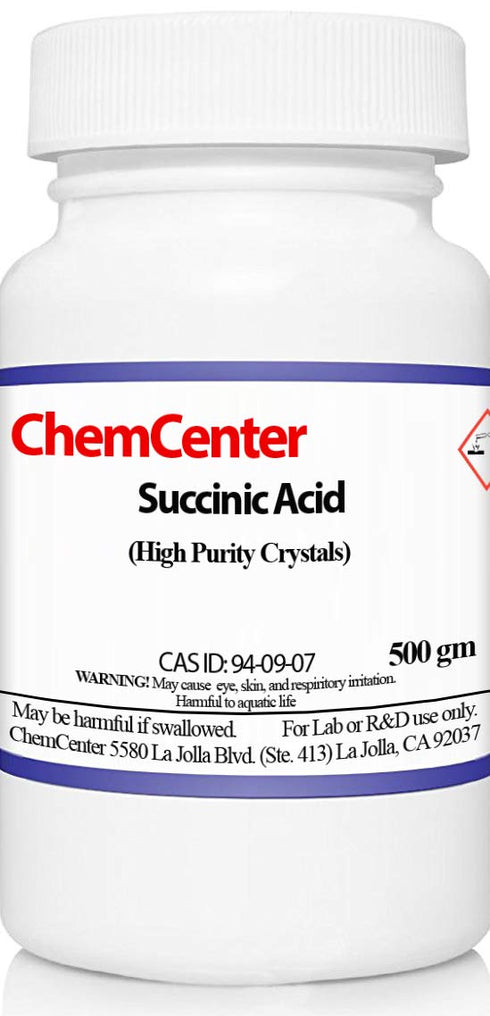 Succinic Acid Crystalline Powder, 500 Grams