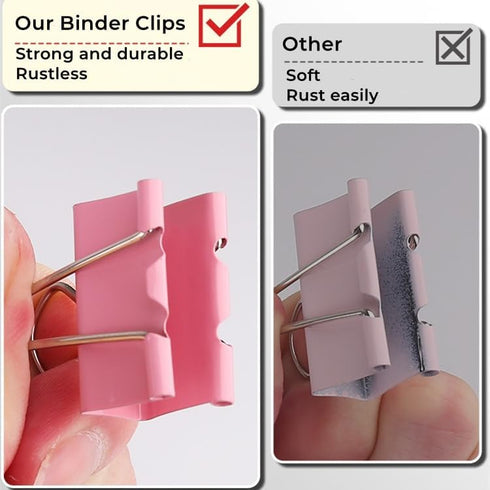 Binder Clips - 48 Pcs 1 Inch Paper Binder Clips with Holder for Desk, Medium Paper Clamps for Office Home