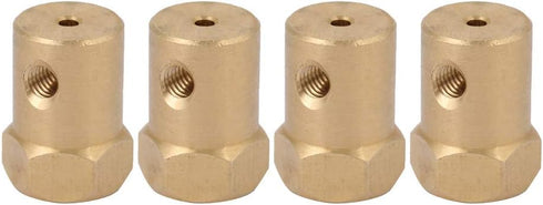 Hex Coupler, 4Pcs Premium Brass Hex Motor Shaft Coupler Motor Connector Accessories for RC Motor Car Wheels Tires(Bore Diameter 2mm) by BORDSTRACT